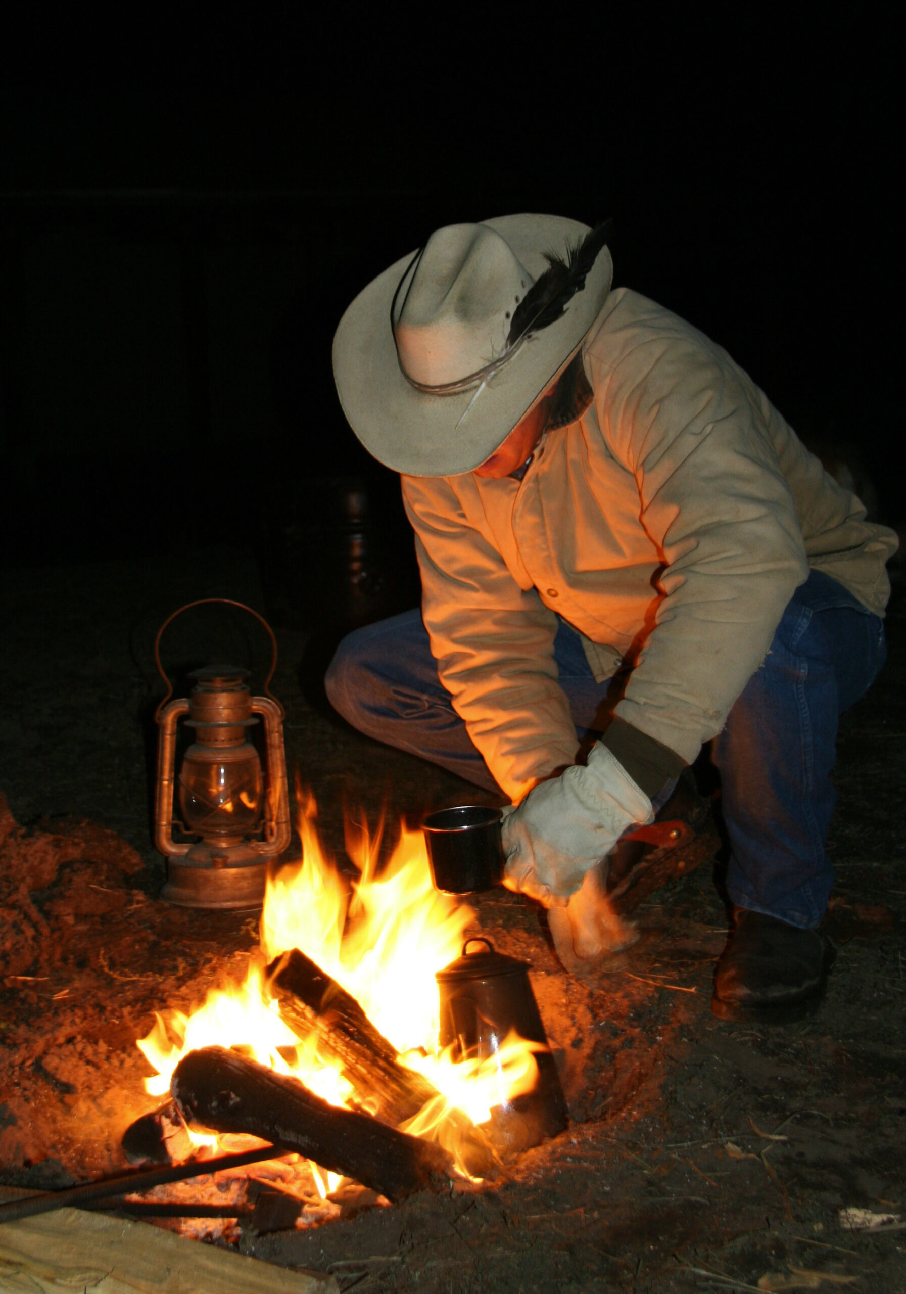 Cowboy Drinking Coffee